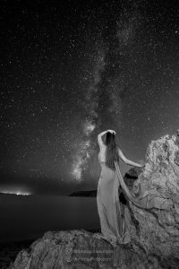 Ασπρόμαυρη λήψη Milky Way με μοντέλο